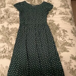 Green printed dress from Seasalt Cornwall, UK 8 / US 4